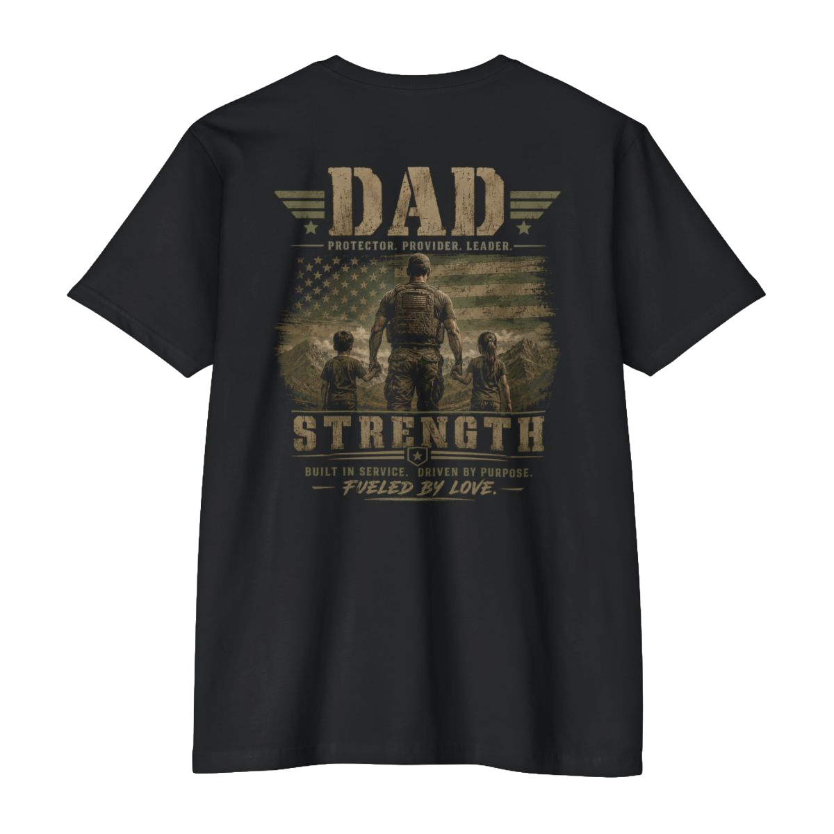Dad Strength Military Tribute T-Shirt