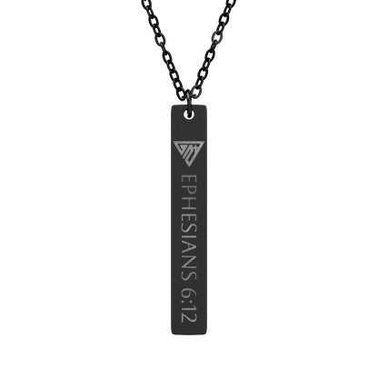 Engraved Vertical Bar Necklace