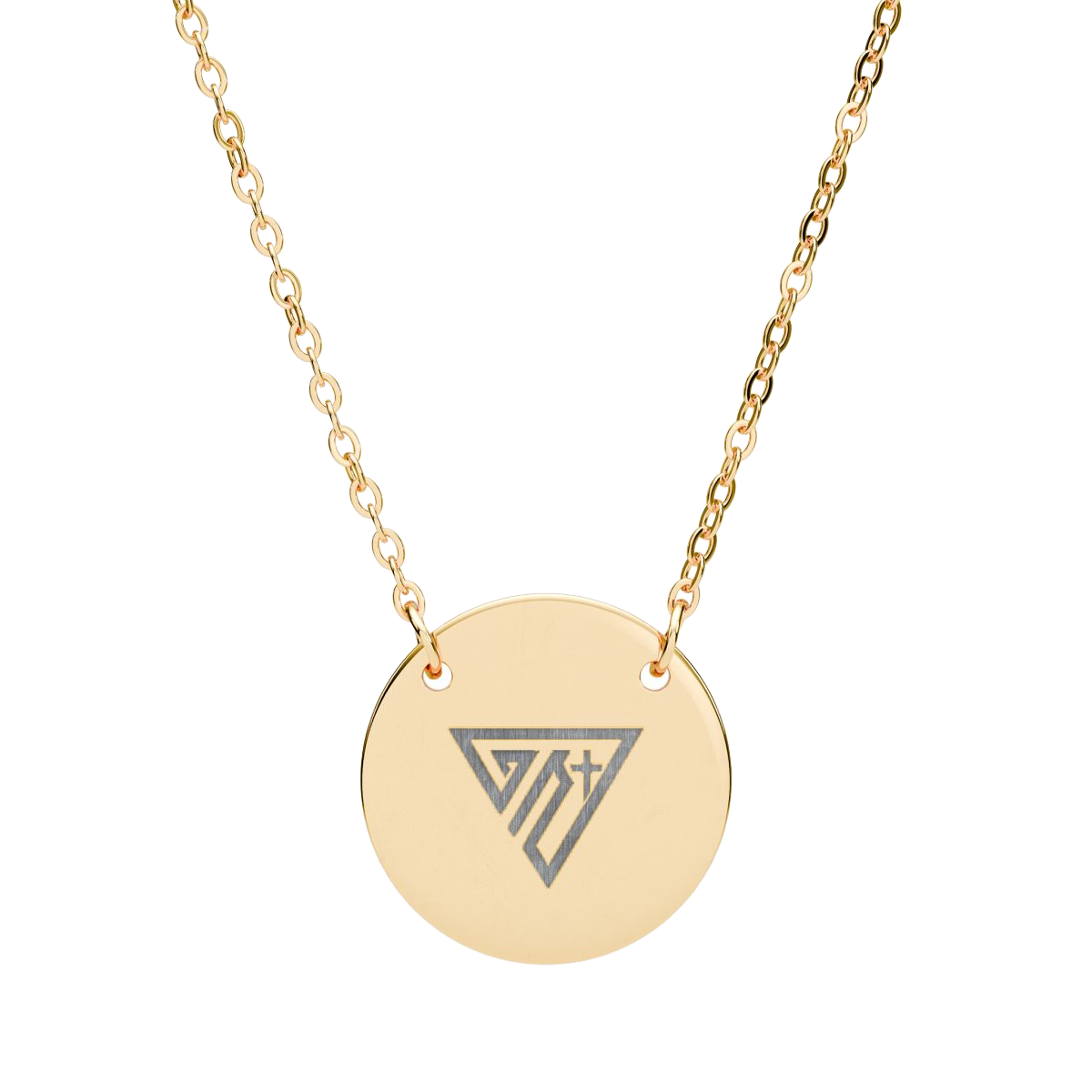 Triangle Emblem Circle Necklace