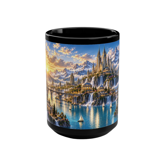 LUMIÈRE CITY 15OZ BLACK MUG