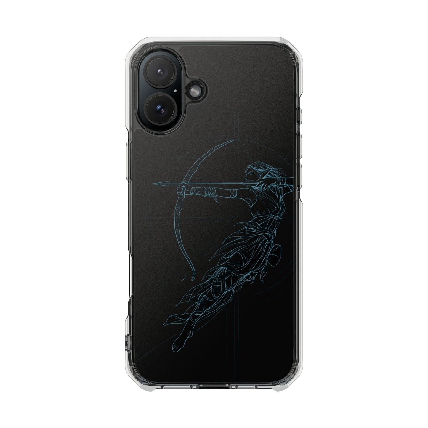 Clear Magnetic Phone Case I Ethereal Archer Line Art (Impact-Resistant)