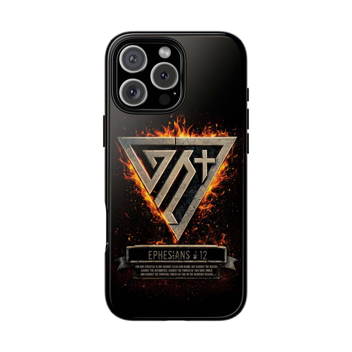Christian Phone Case I Genesis Collection I Spiritual Warfare Flame Emblem