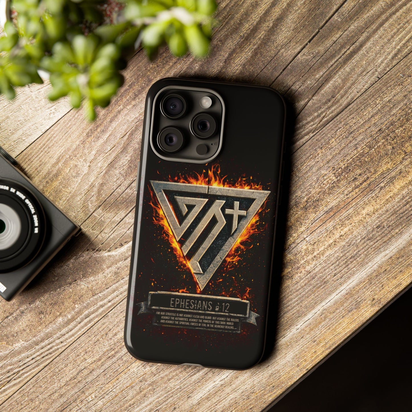Christian Phone Case I Genesis Collection I Spiritual Warfare Flame Emblem