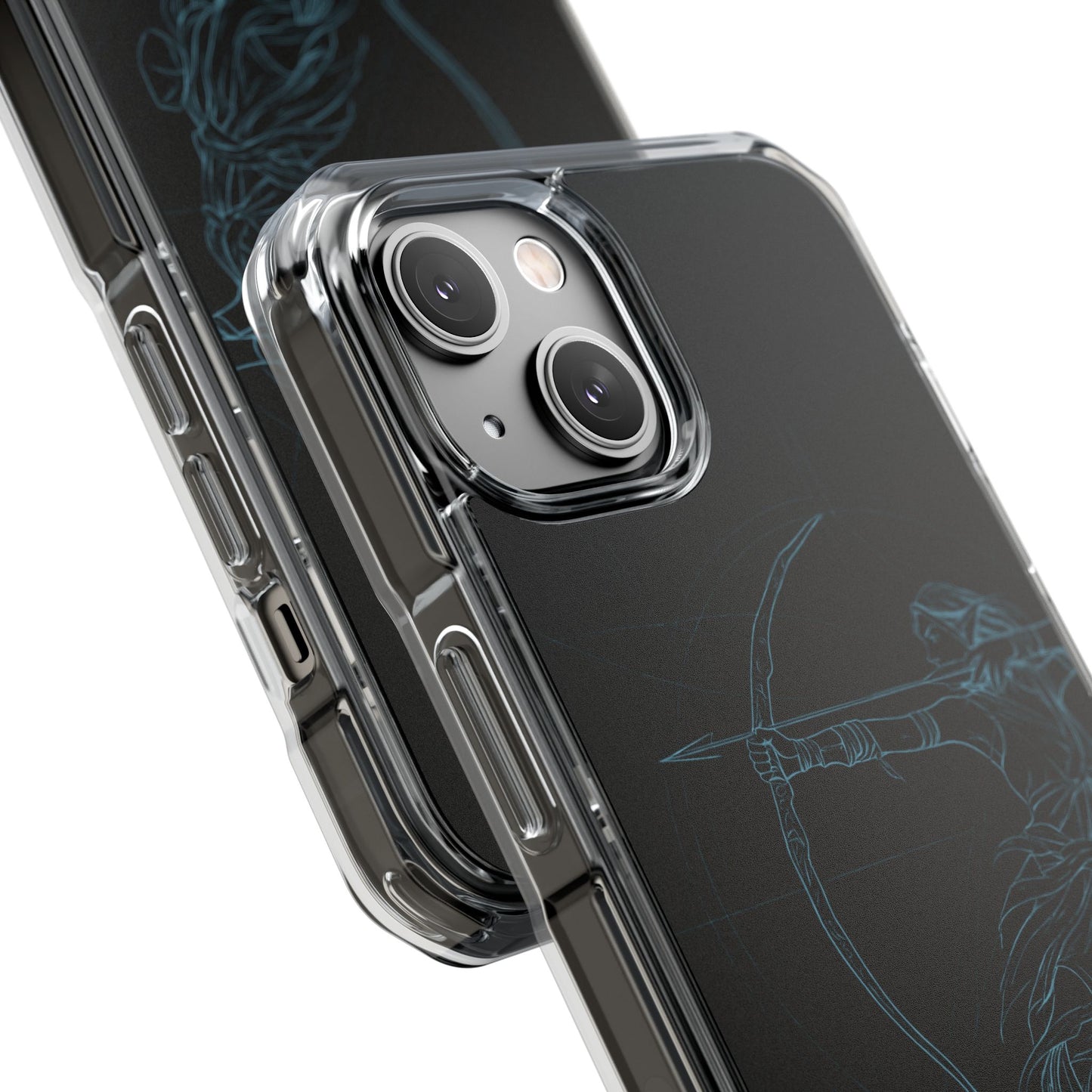 Clear Magnetic Phone Case I Ethereal Archer Line Art (Impact-Resistant)