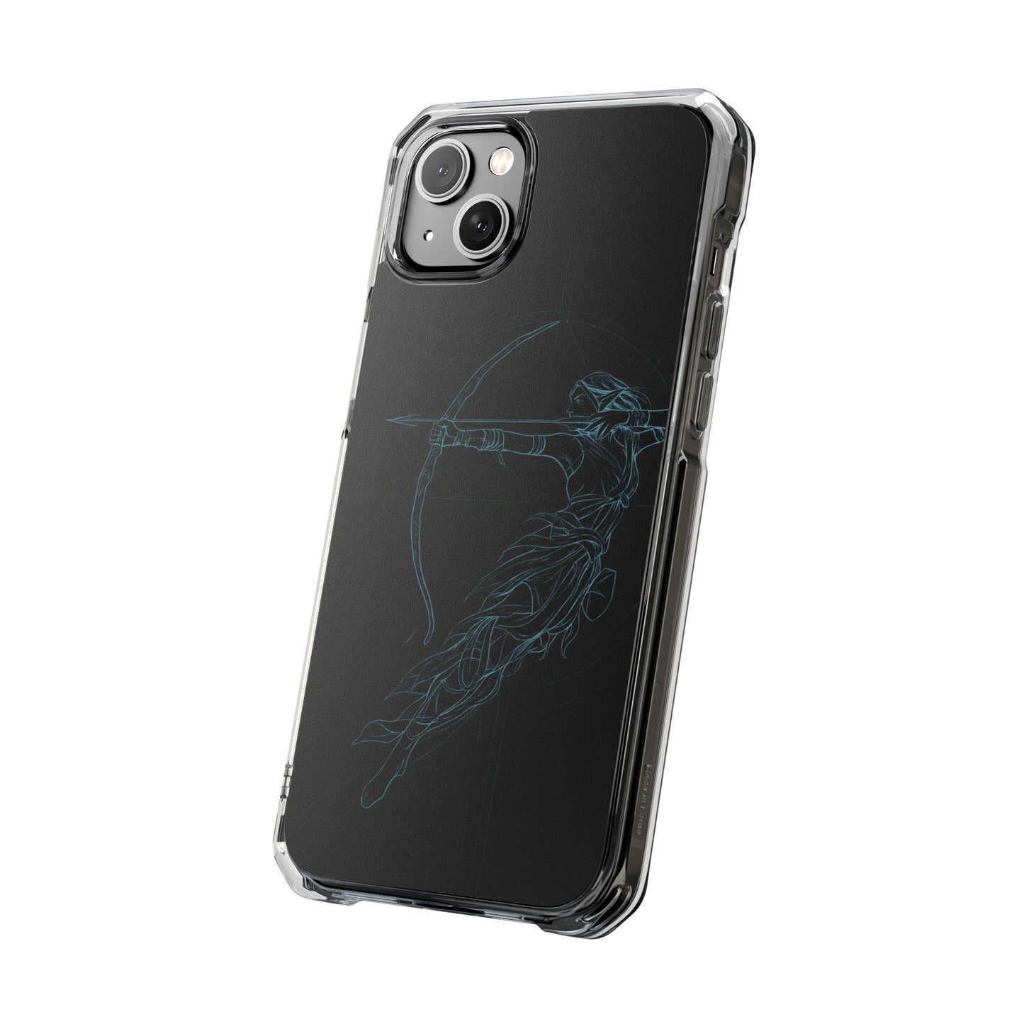 Clear Magnetic Phone Case I Ethereal Archer Line Art (Impact-Resistant)