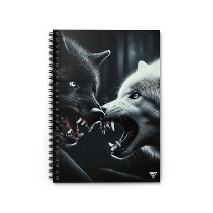 Light & Dark Wolves: Spiral Notebook (6" x 8")
