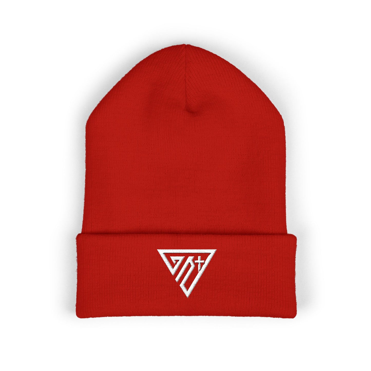 Triangle Emblem Cuffed Beanie