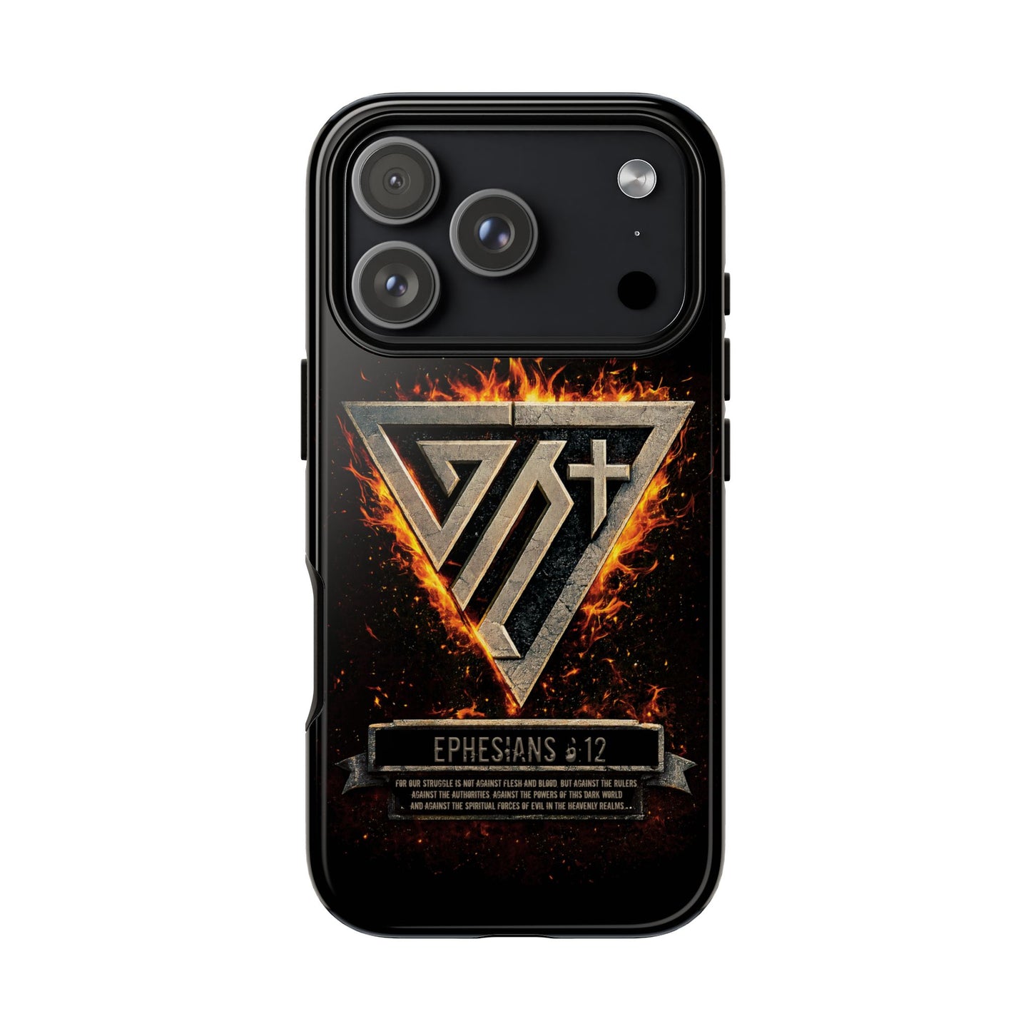 Christian Phone Case I Genesis Collection I Spiritual Warfare Flame Emblem