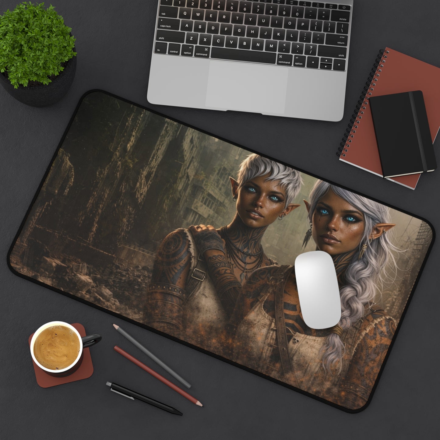 Fantasy Desk Mat I Genesis Collection I Arcane Sisters Mora & Nadaya