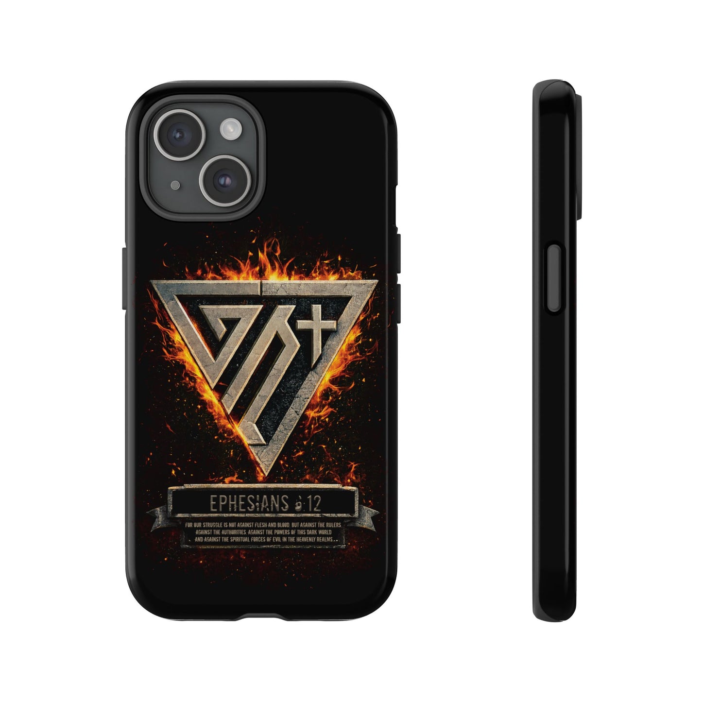 Christian Phone Case I Genesis Collection I Spiritual Warfare Flame Emblem