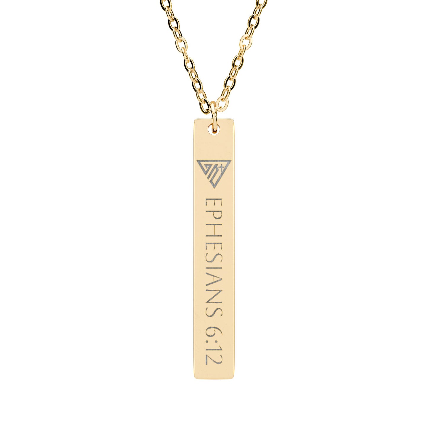 Engraved Vertical Bar Necklace