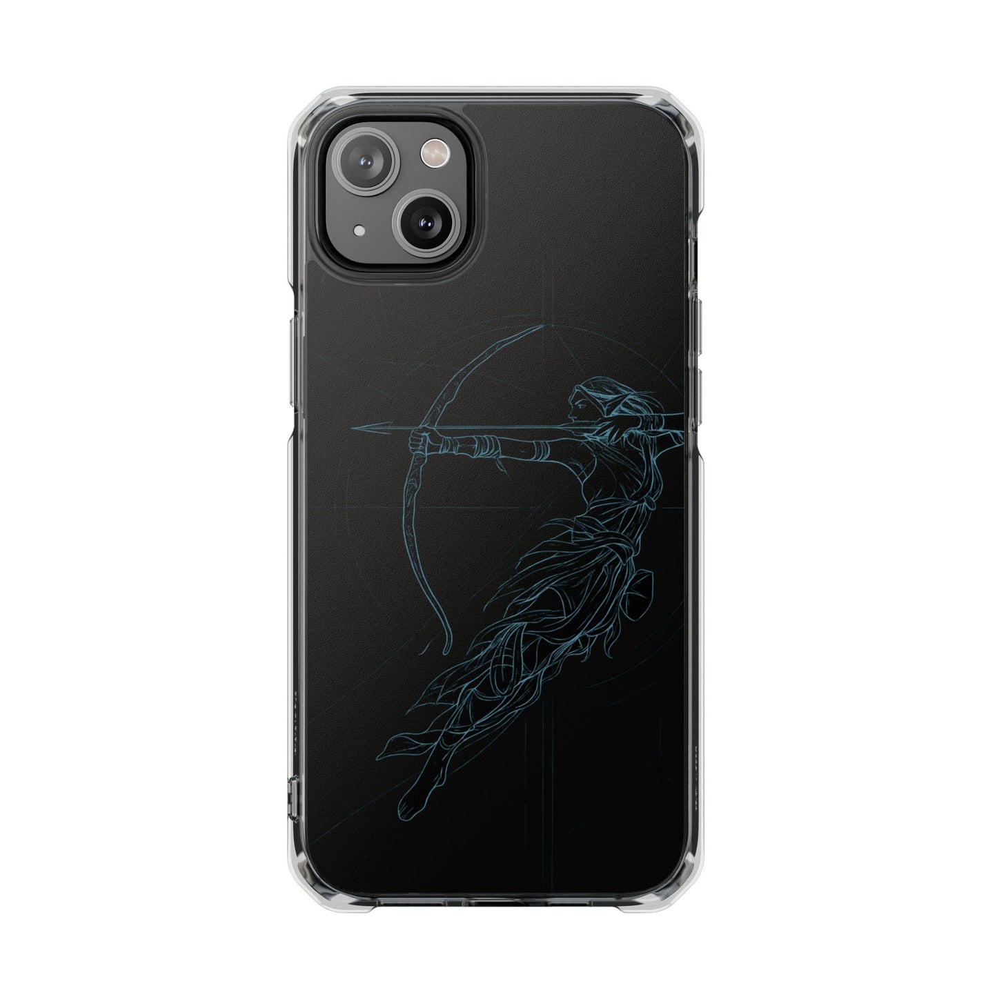 Clear Magnetic Phone Case I Ethereal Archer Line Art (Impact-Resistant)