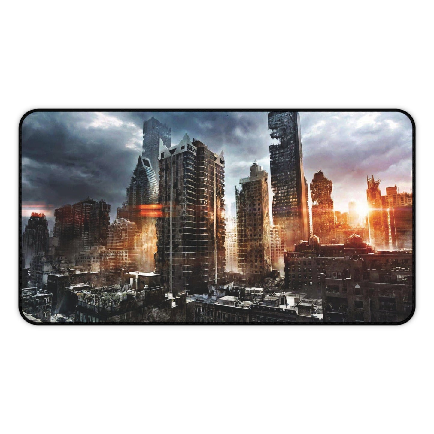 Post-Apocalyptic Cityscape Desk Mat | A Ghost Nation Sunset