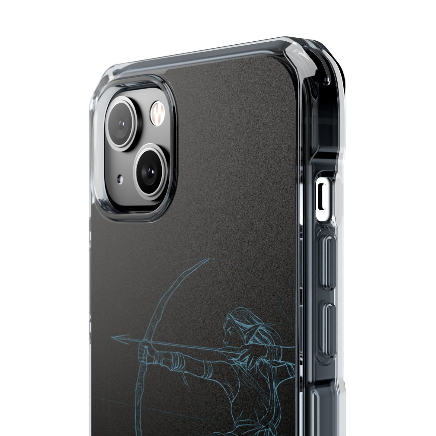 Clear Magnetic Phone Case I Ethereal Archer Line Art (Impact-Resistant)