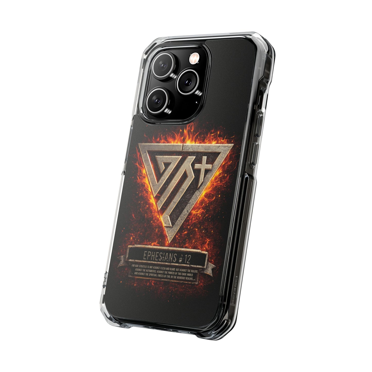 Clear Magnetic Phone Case I Ephesians 6:12