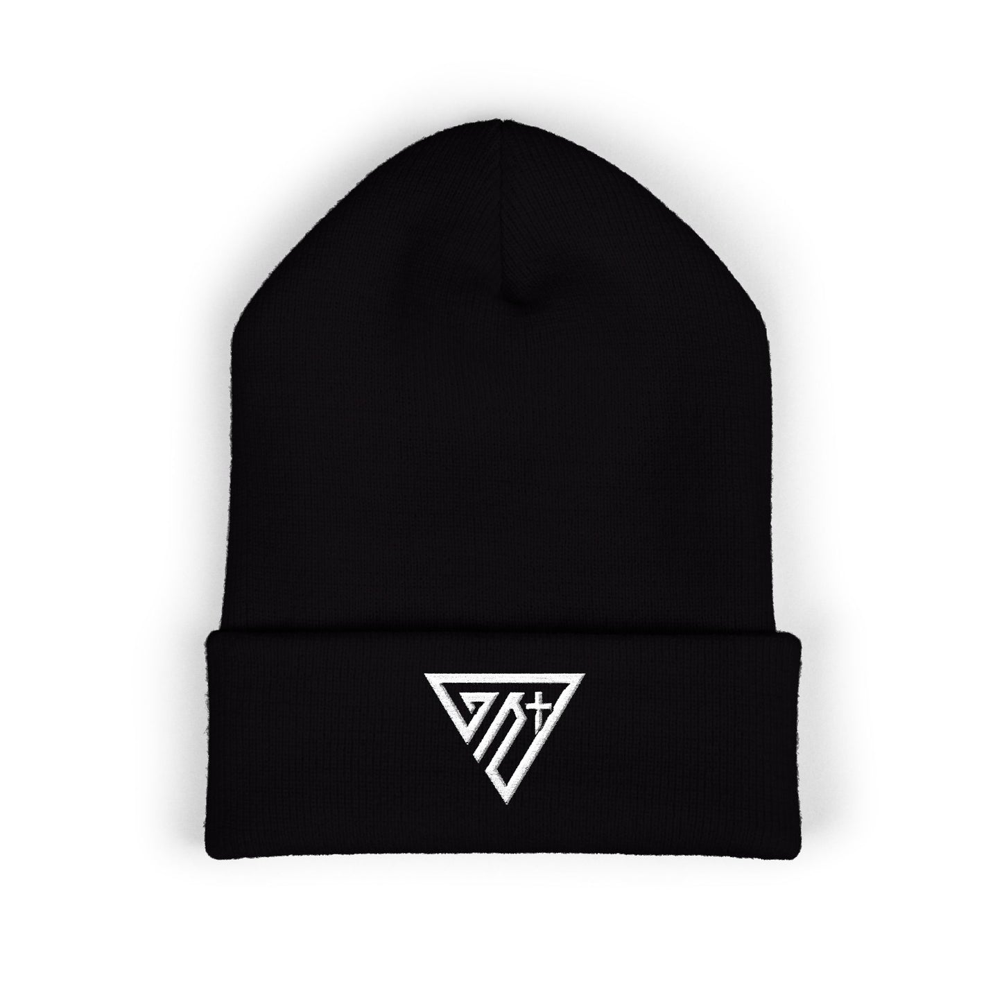 Triangle Emblem Cuffed Beanie