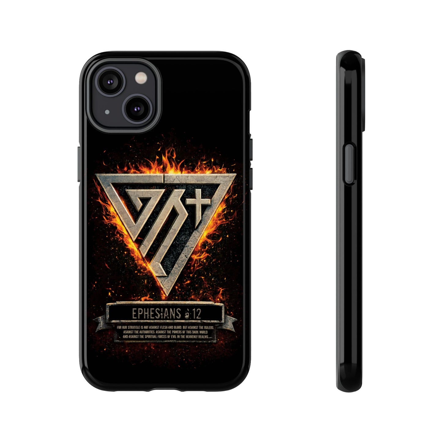 Christian Phone Case I Genesis Collection I Spiritual Warfare Flame Emblem