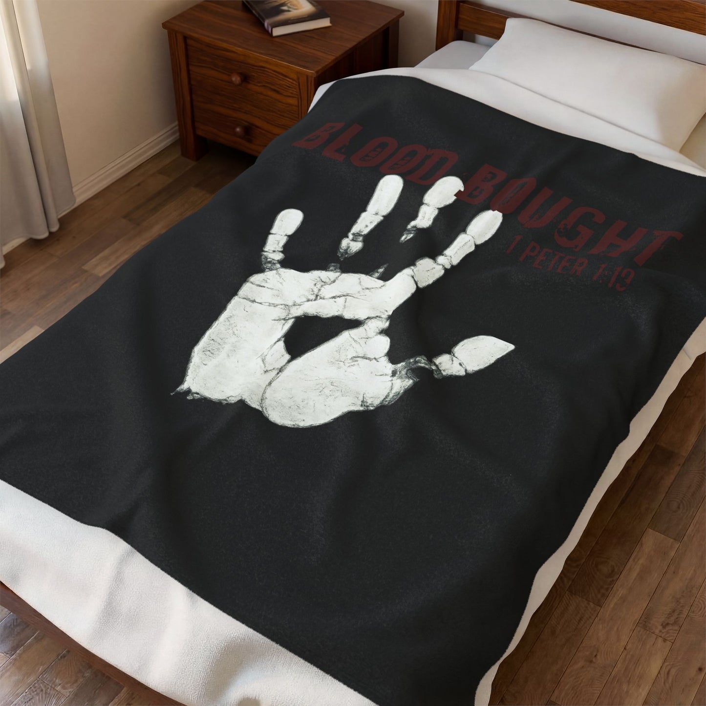 Blood Bought Velveteen Plush Blanket