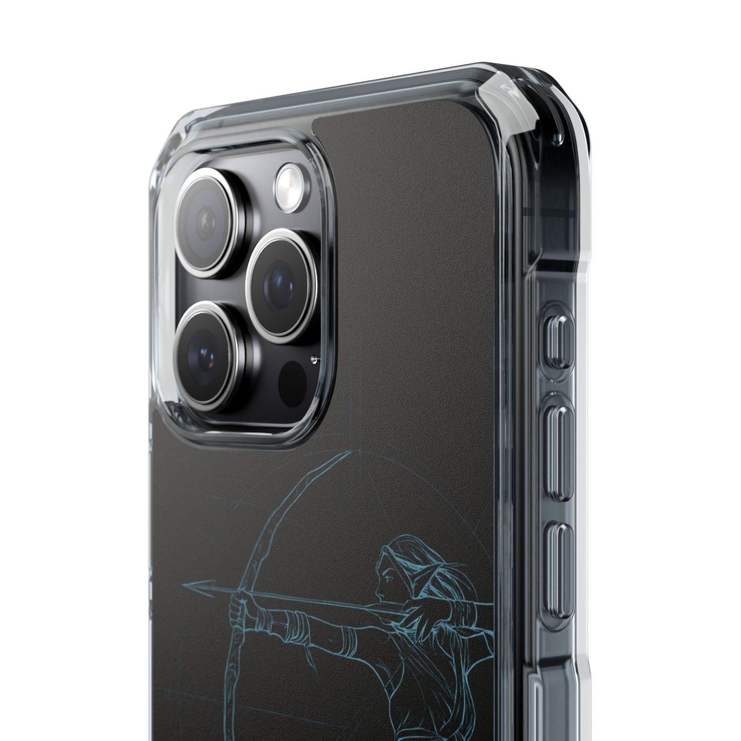 Clear Magnetic Phone Case I Ethereal Archer Line Art (Impact-Resistant)
