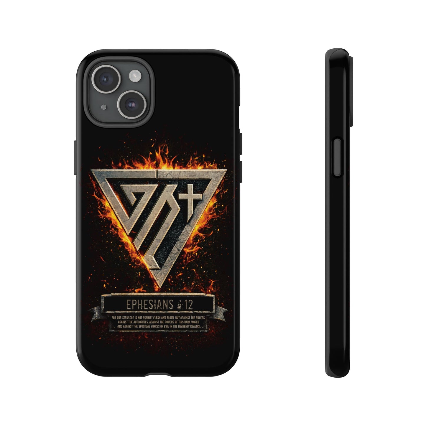 Christian Phone Case I Genesis Collection I Spiritual Warfare Flame Emblem