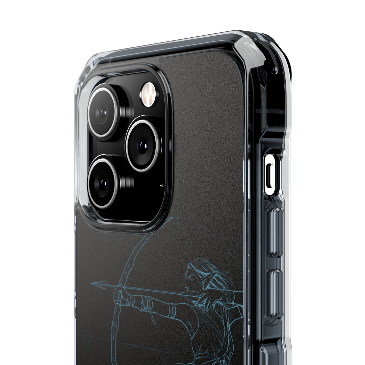 Clear Magnetic Phone Case I Ethereal Archer Line Art (Impact-Resistant)