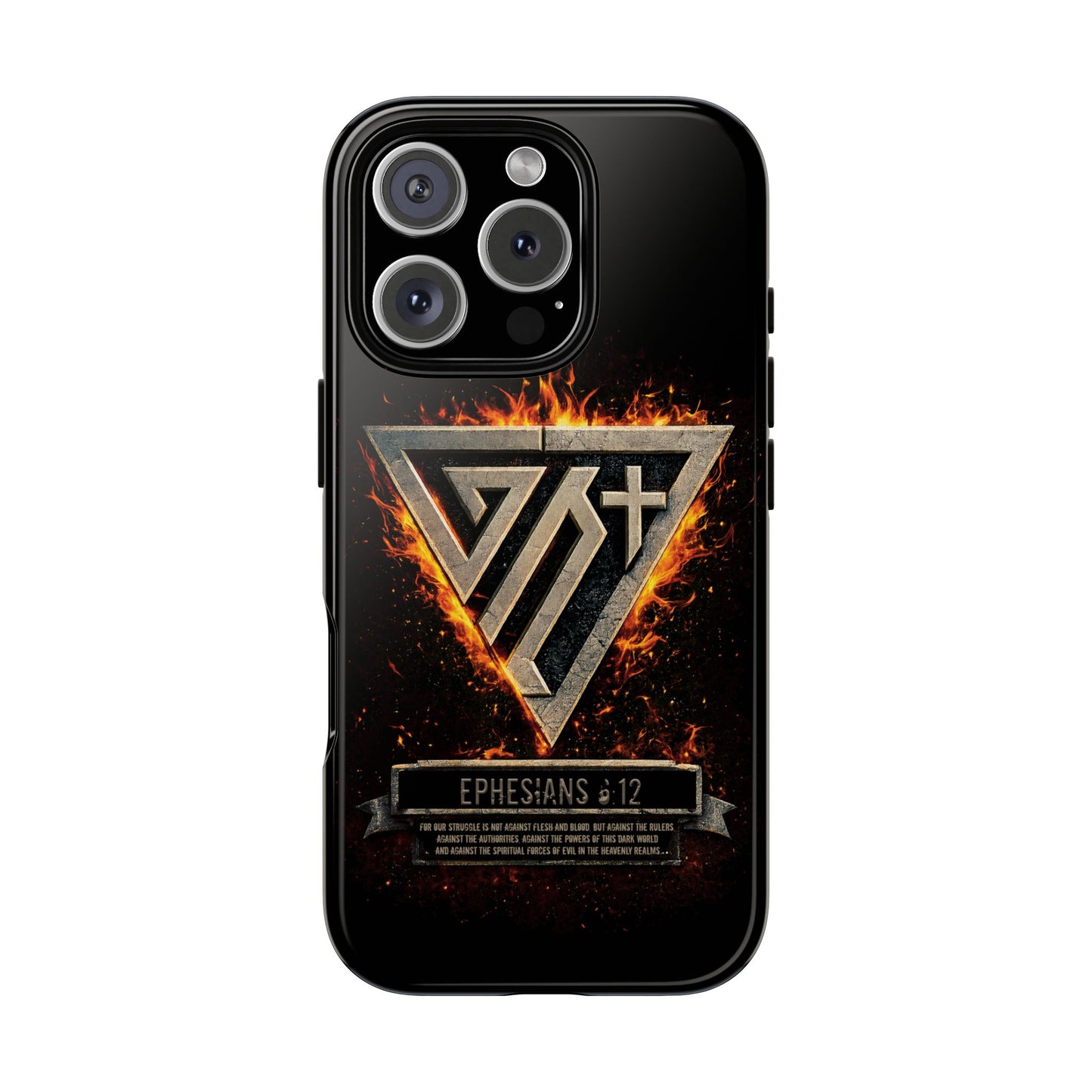 Christian Phone Case I Genesis Collection I Spiritual Warfare Flame Emblem