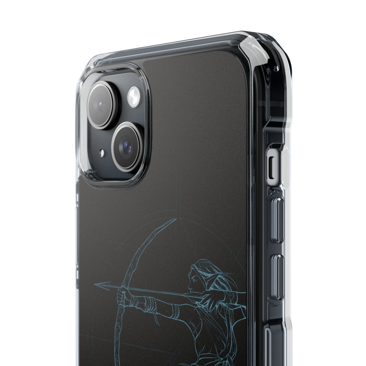 Clear Magnetic Phone Case I Ethereal Archer Line Art (Impact-Resistant)