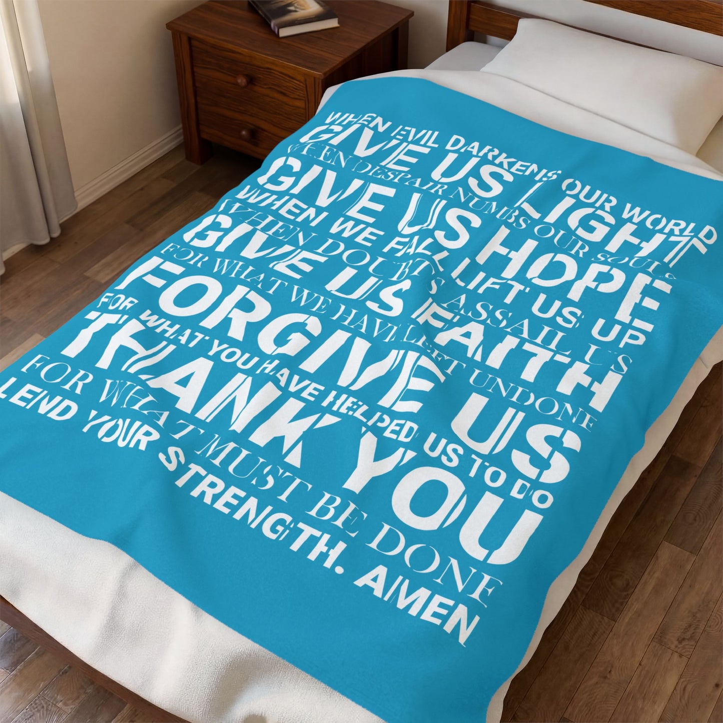 Genesis Prayer Velveteen Plush Blanket