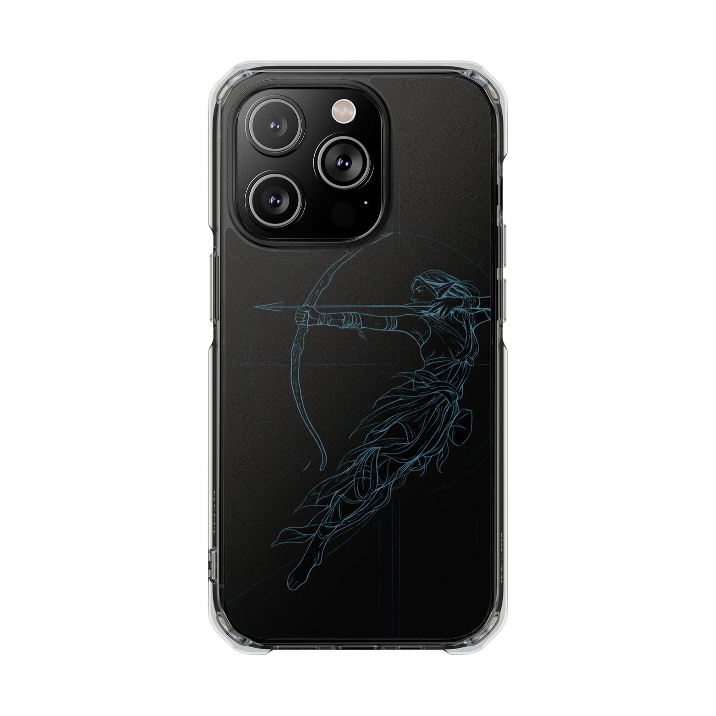 Clear Magnetic Phone Case I Ethereal Archer Line Art (Impact-Resistant)