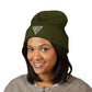 Triangle Emblem Cuffed Beanie