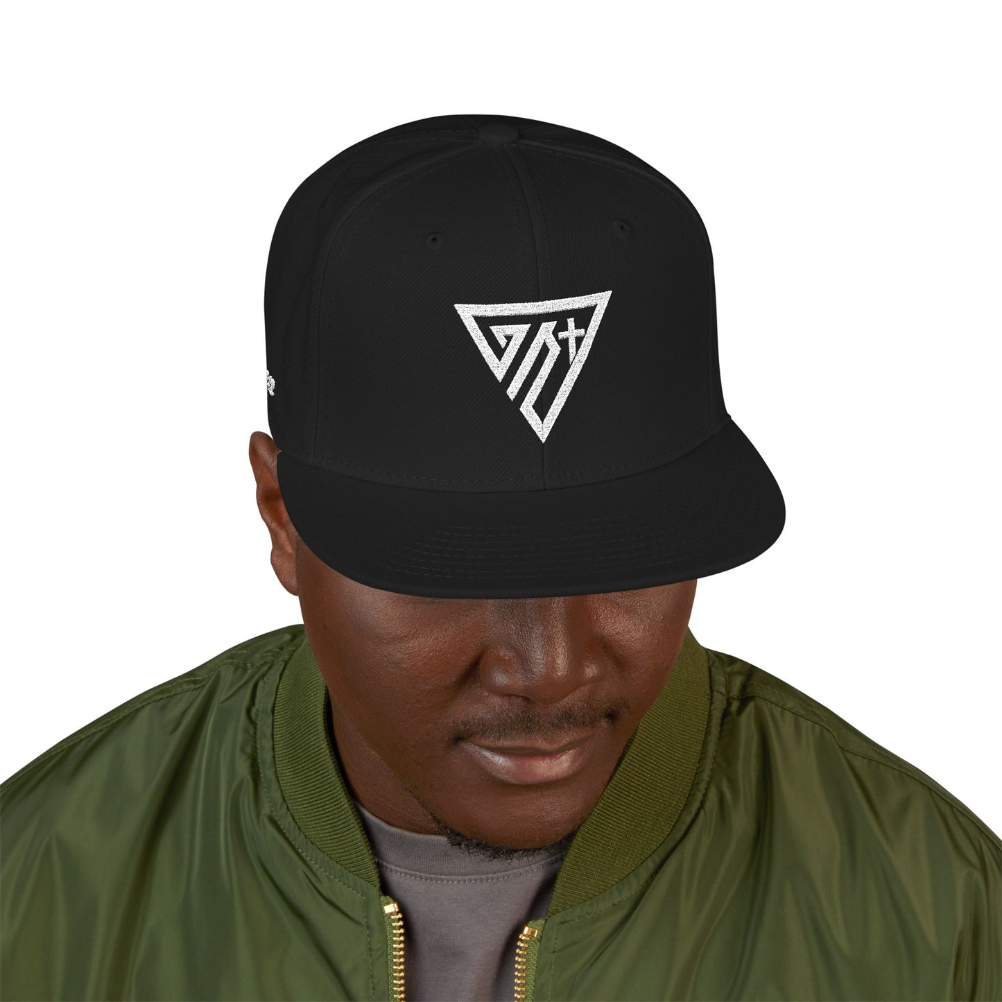 Embroidered Emblem Snapback Hat