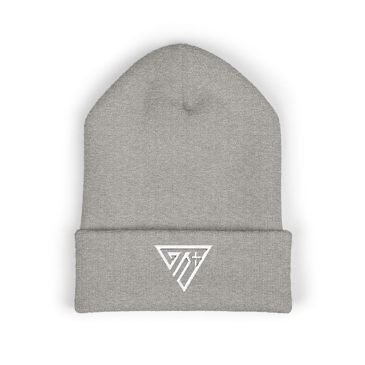 Triangle Emblem Cuffed Beanie