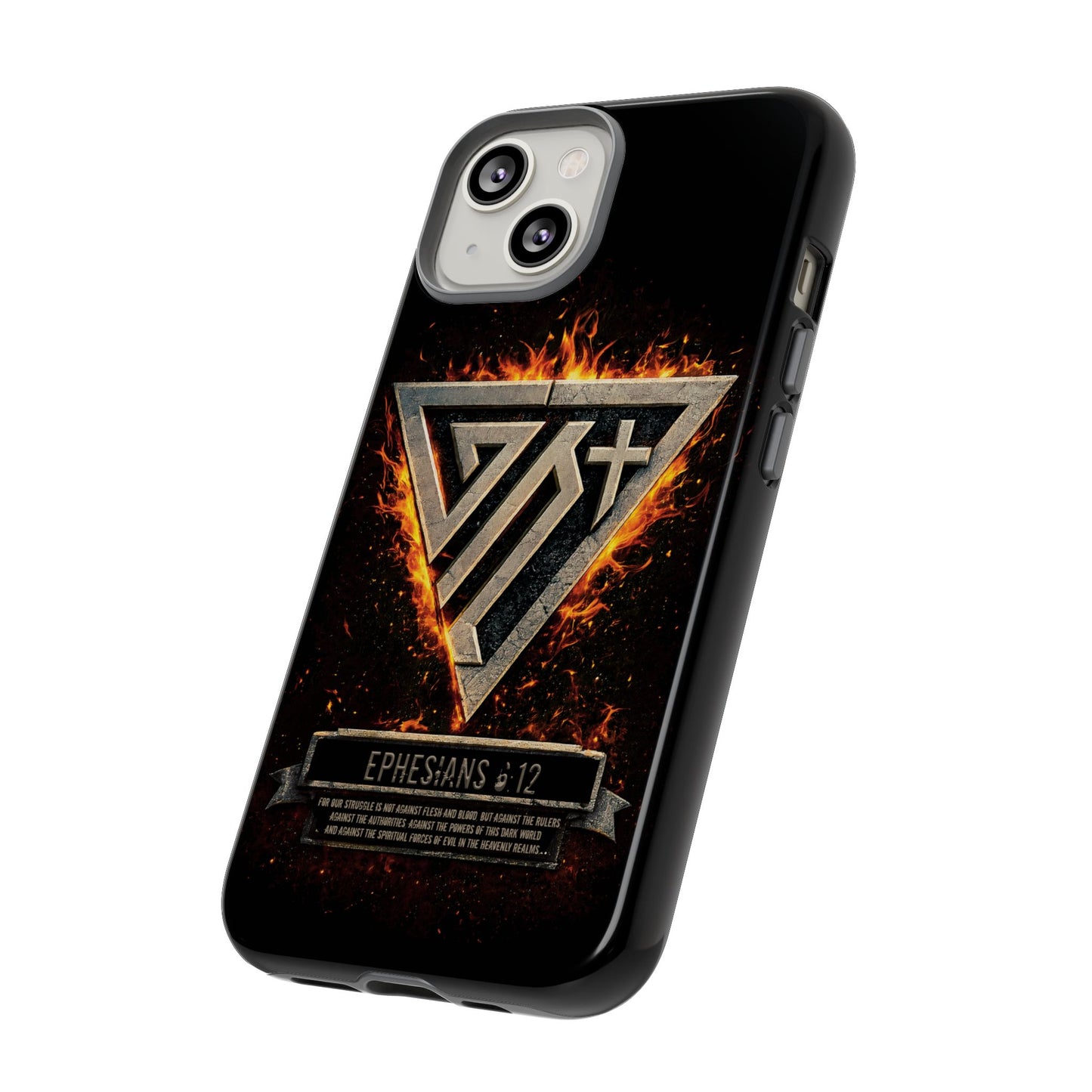 Christian Phone Case I Genesis Collection I Spiritual Warfare Flame Emblem