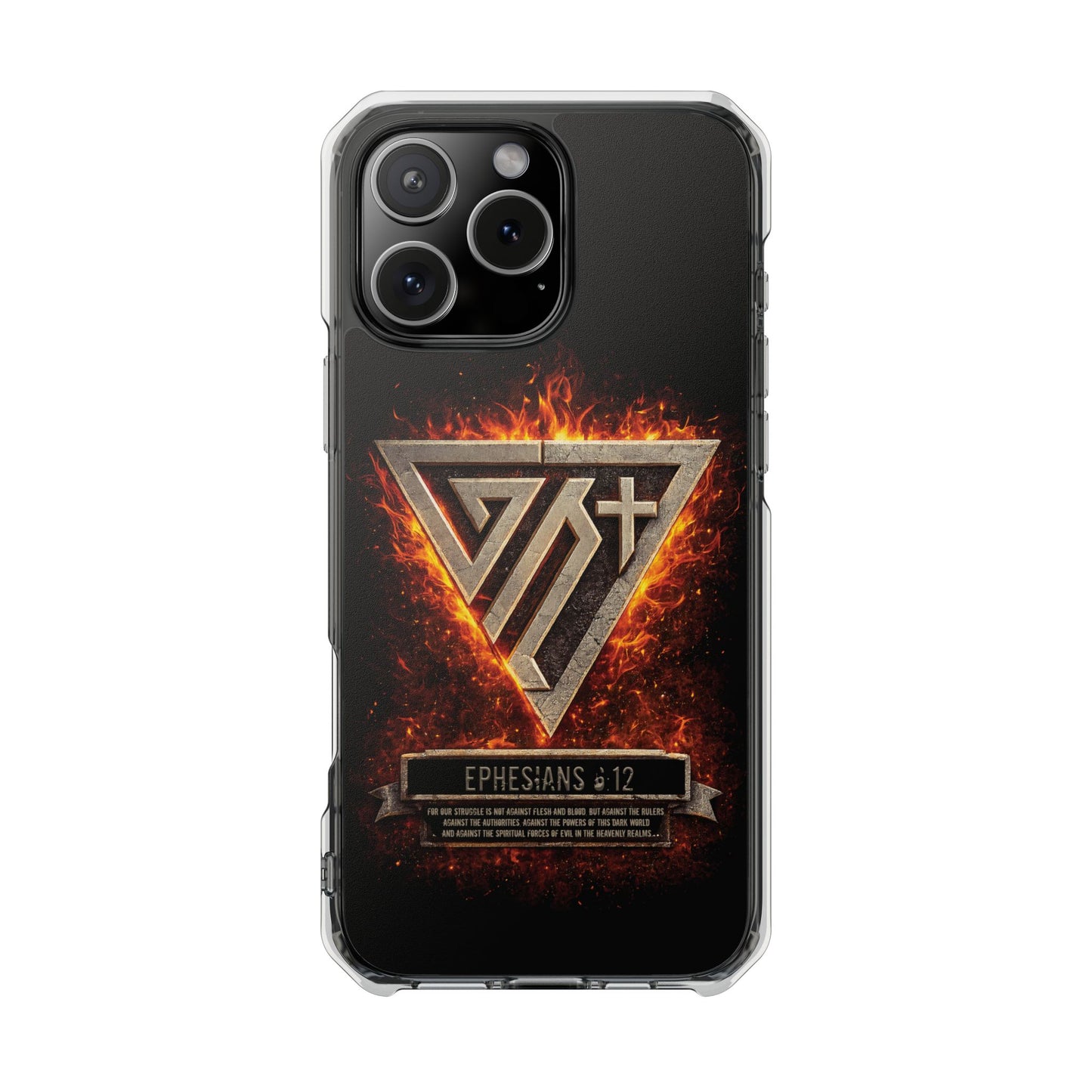 Clear Magnetic Phone Case I Ephesians 6:12
