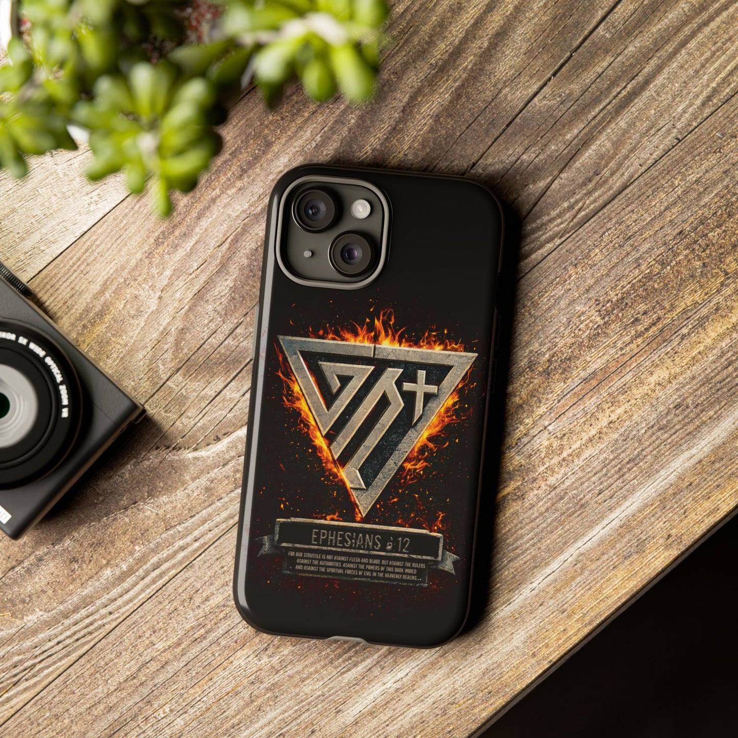 Christian Phone Case I Genesis Collection I Spiritual Warfare Flame Emblem