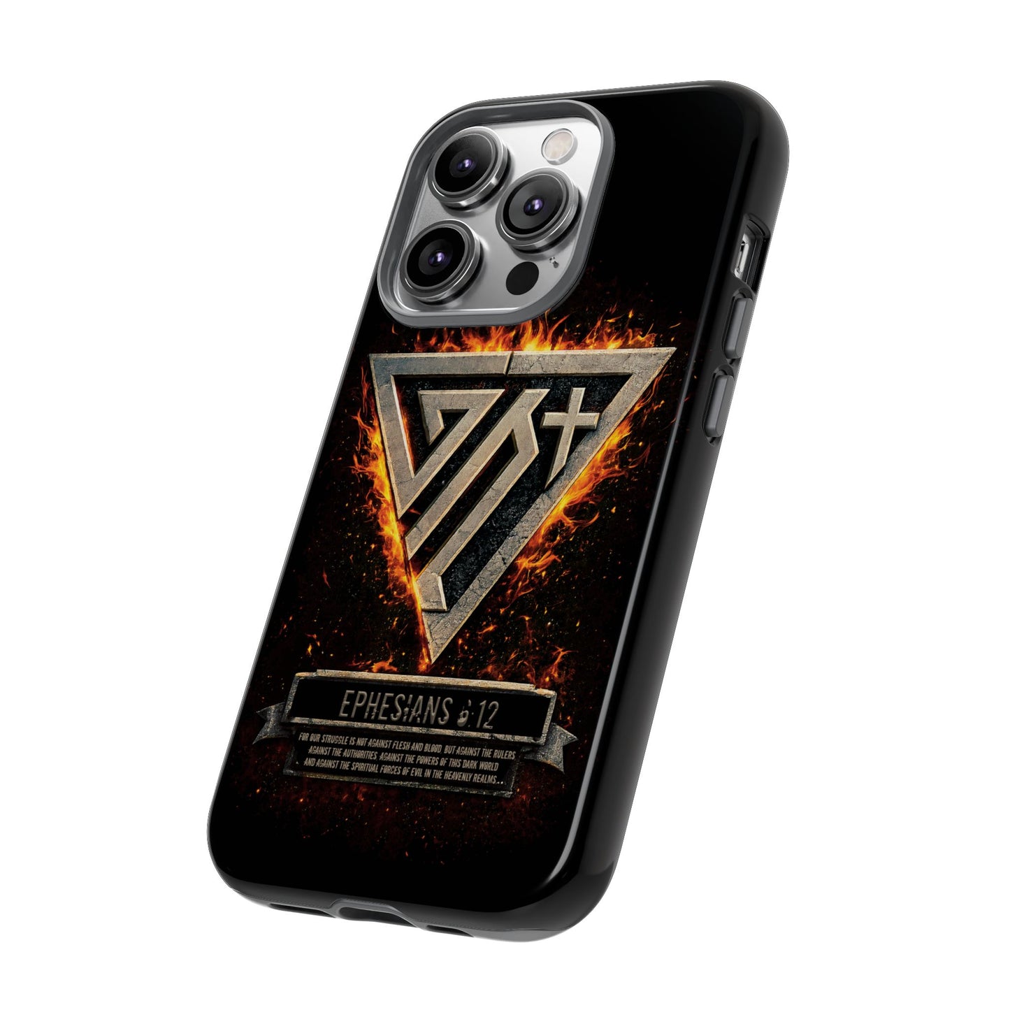 Christian Phone Case I Genesis Collection I Spiritual Warfare Flame Emblem